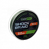 Плетеный шок лидер Carp Pro Shok Braid PE X4  50м 20lb/ (Зеленый) 