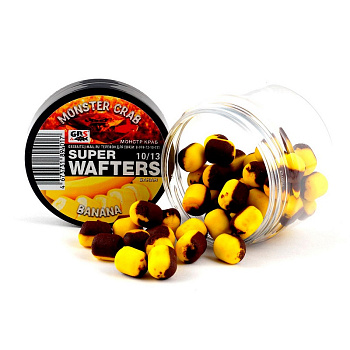 Бойлы нейтральные GBS Baits wafters  Monster Crab - Banan 10x13мм  67 г (Монстр-Краб Банан) 