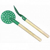 Черпак Spike металлический с деревянной ручкой (зеленый)