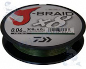 Плетеный шнур Daiwa J-Braid X8 Dark Green  150м 8,0кг/0,13мм (Тёмно-зеленый ) 